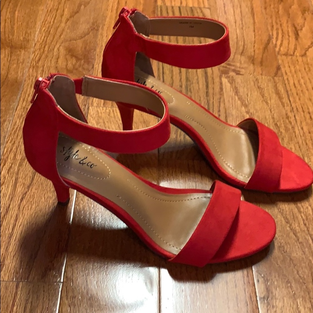 Red sandals heels size 7 Style & Co NEW